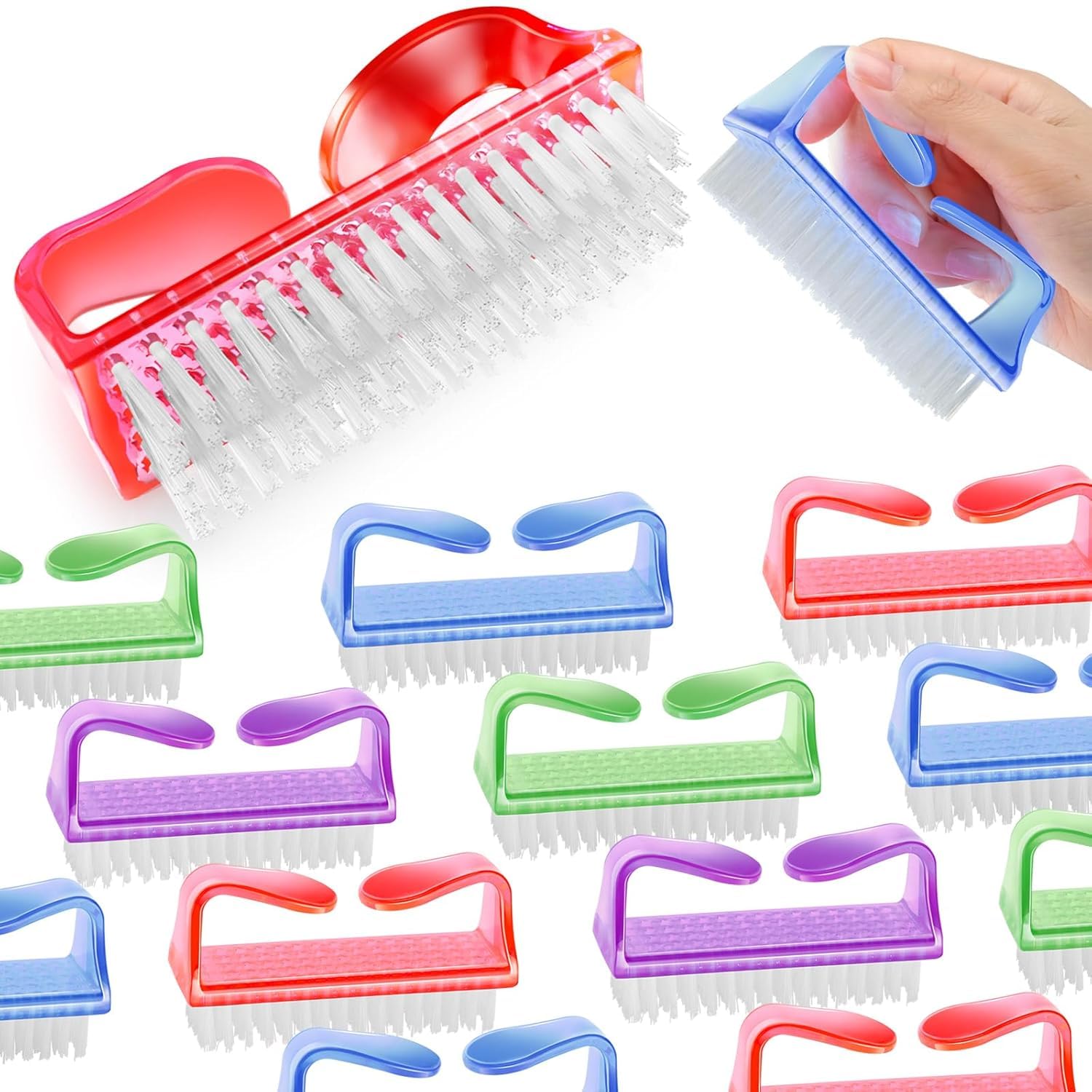 Hand Nail Cleaner Brush for Cleaning Fingernails, Durable Stiff Bristles, Nail Brush Cleaner with Handle, Deep Nail Cleaning Scrubber for Men Women Manicure Tool-image-22