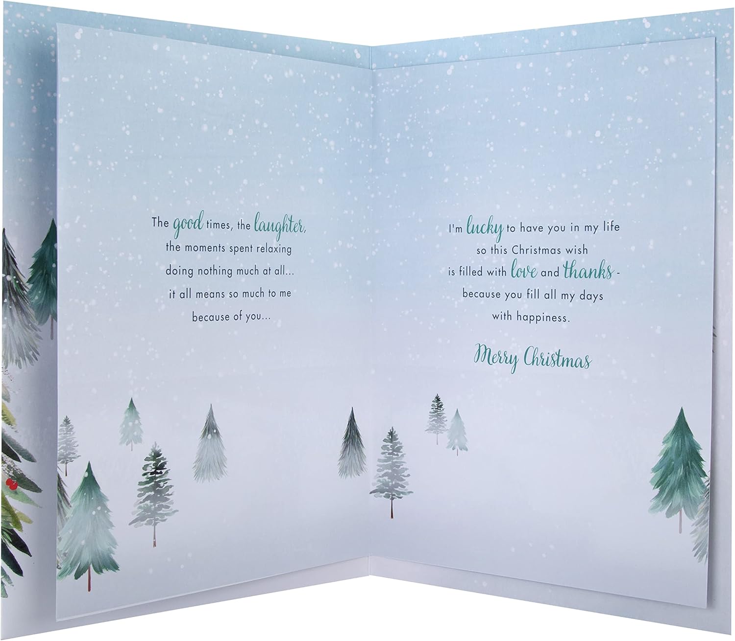 Hallmark Boxed Christmas Card for Fiancée - Classic Winter Scene with Tree Design