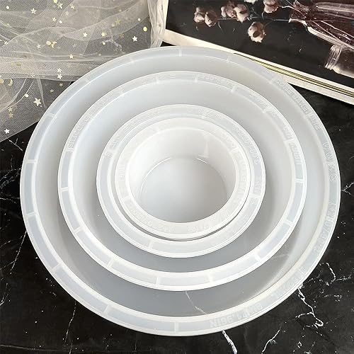 Miniatura 7 de ResinWorld Juego de moldes redondos de 8, 6, 4, 3 pulgadas, bandeja de silicona para fundición de resina, molde de resina para ramo de preservación