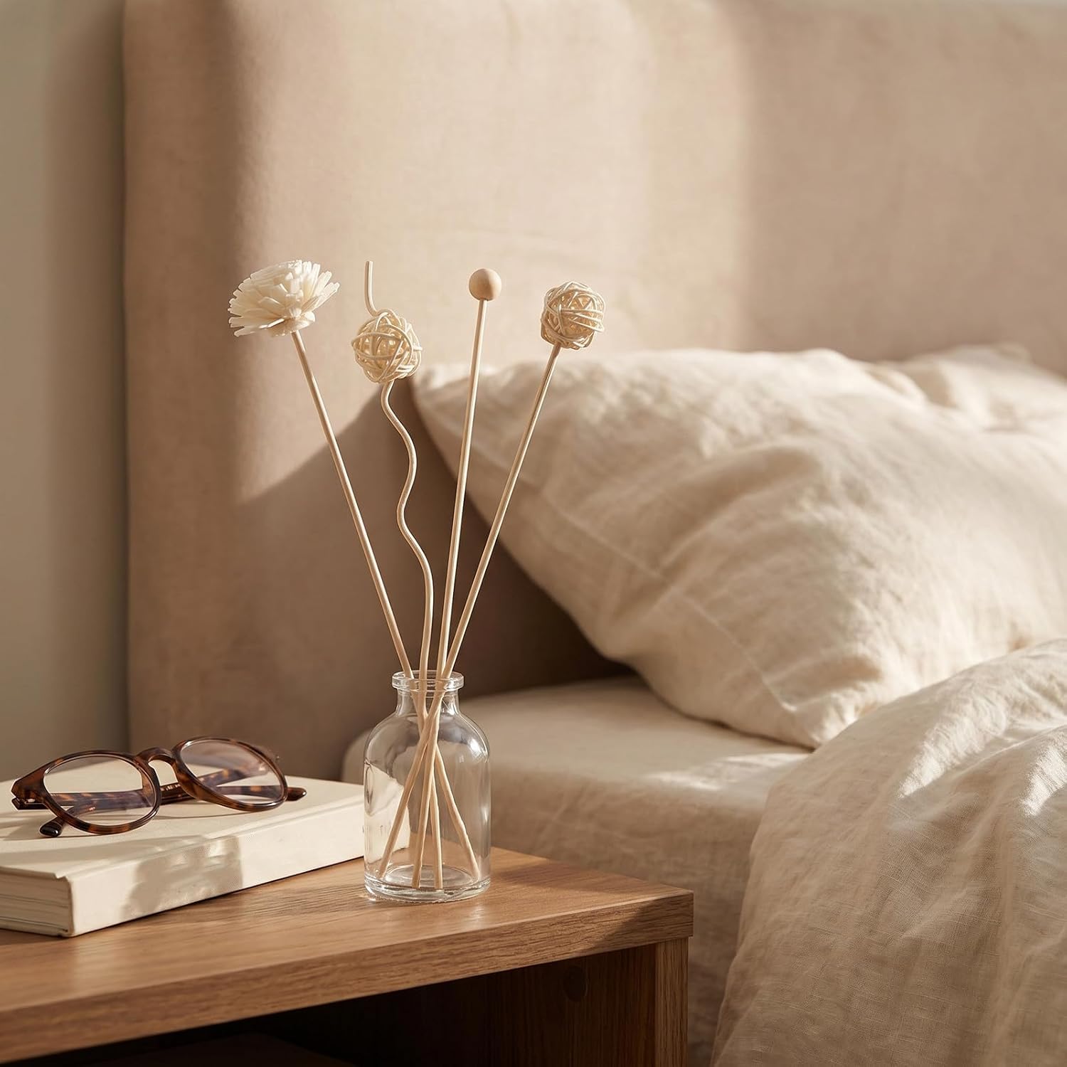 22 Pack Beige Rattan Reed Diffuser Sticks for Office and Living Room