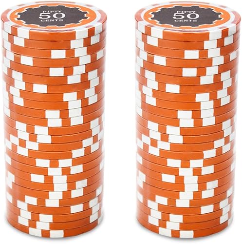 Vista 12 de Brybelly Eclipse - Fichas de póquer pesadas de 0.49 oz (0.49 oz), 50 unidades Azul ($10 Dark Blue)