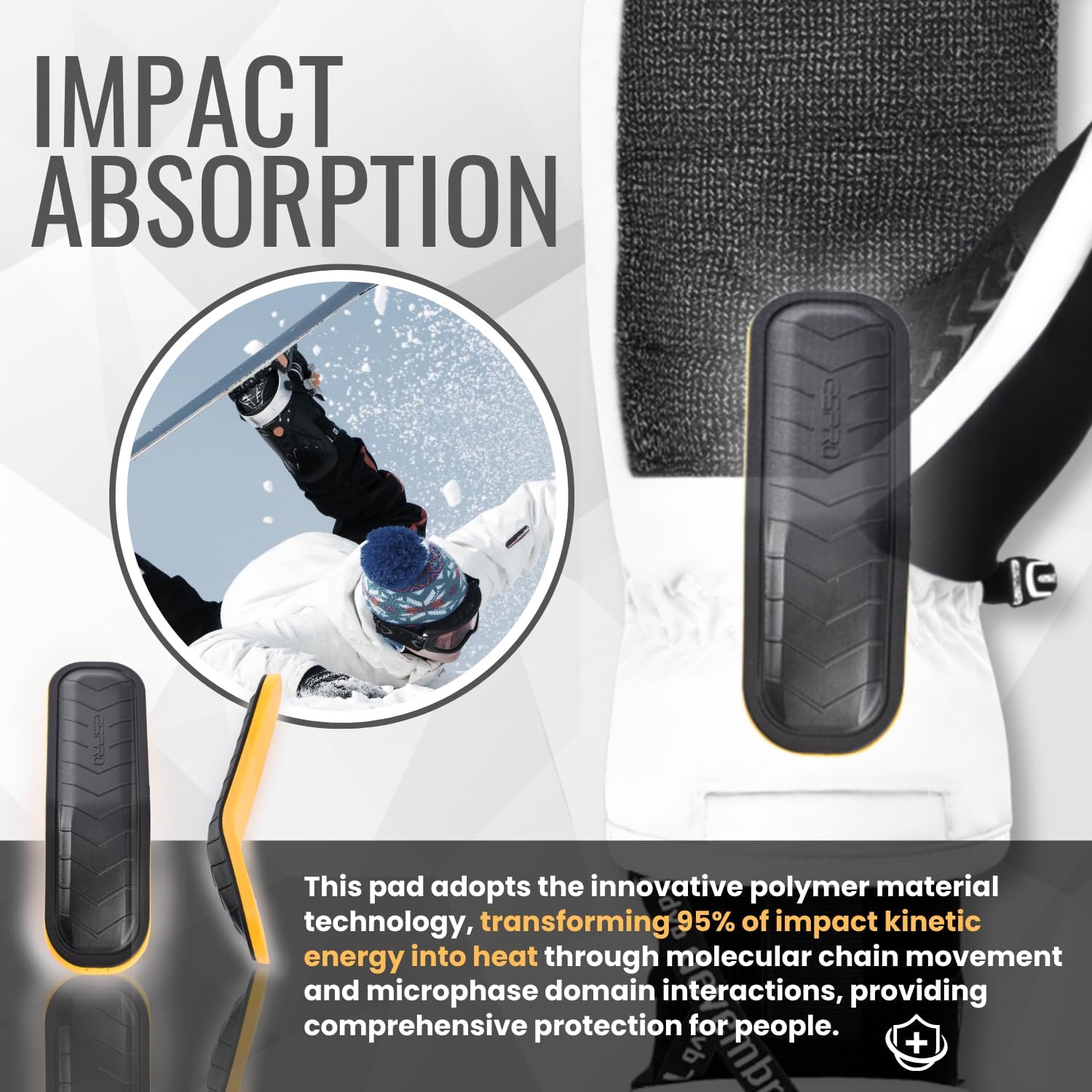 devembr Ski Mittens with Wrist Guards and Undercuff Design, Snowboard Mittens Touchscreen - Image 6