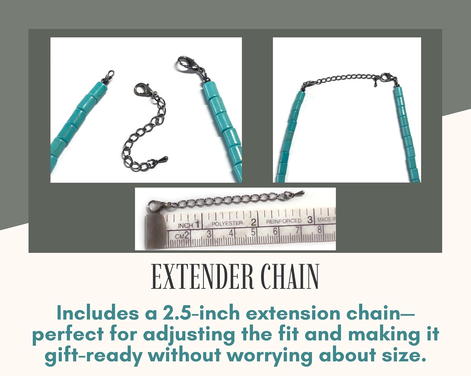 Beaded Choker Pendant Necklace January Birthstone Mens Necklace with Natural Gemstone Garnet Labradorite Black Lava Red Tiger Eye Handmade Jewelry - about 21 inches long - Image 6