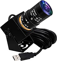 Vista 1 de ELP Cámara USB 4K con micrófono Lente Varifocal de 0.197-1.969 in Zoom manual Cámara web 8MP IMX317 Sensor 3840x2160@30fps UVC para Windows, Linux