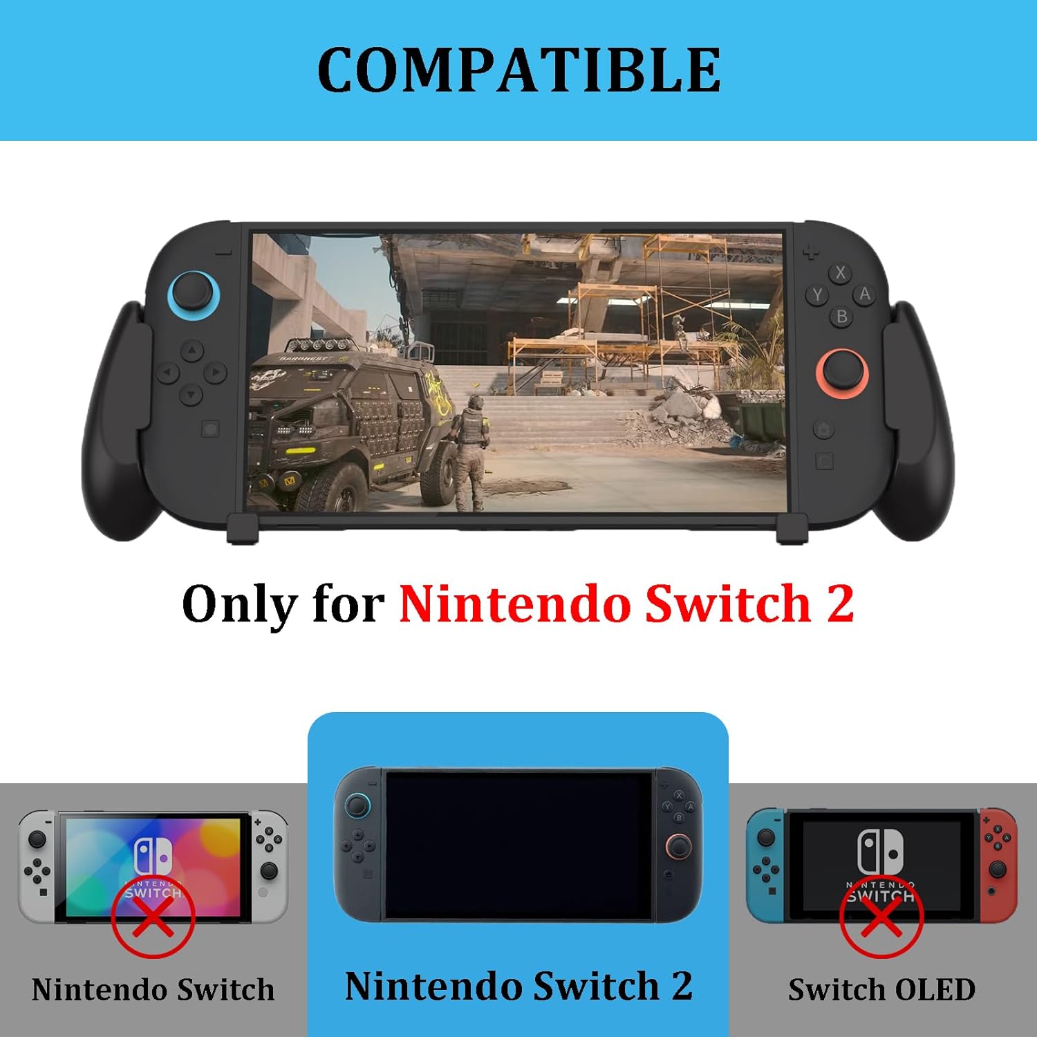 LEPEYMDA Console Grip for Switch 2 (2025), Durable Ergonomic Grip with 5 Game Slots, Perfect for Handeld Mode and Comfortable Playing, Black - Image 3