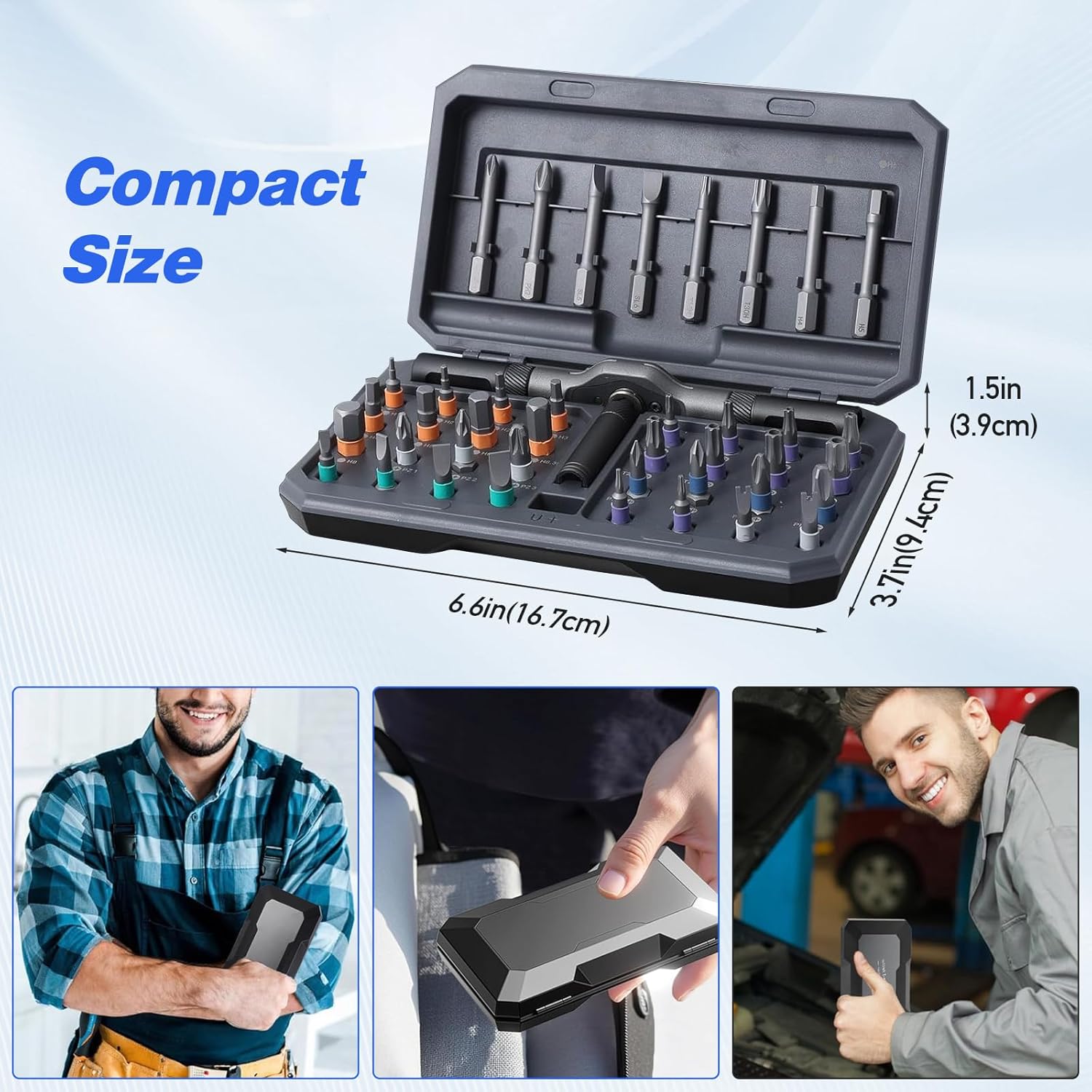 42 in 1 Magnetic Screwdriver Set,DIY Ratchet Screwdriver Sets,Multi Bit Free Combination Ratchet Screwdriver Set Portable Repair Tool Kit for Gifts, Furniture, Computer, Bicycle and DIY