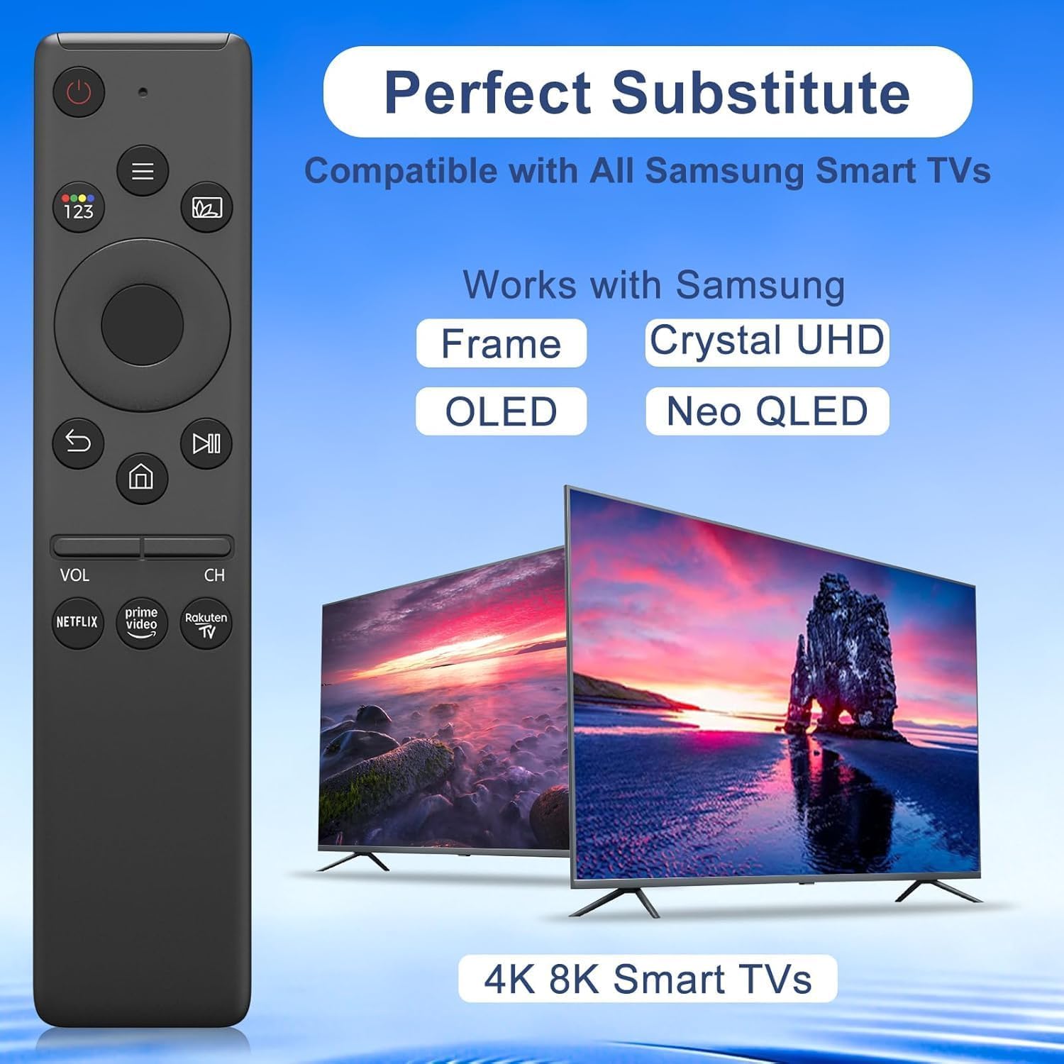 Universal Replacement for Samsung TV Remote Control, Compatible for All Samsung LED QLED Crystal UHD Frame HDTV 8K 4K Smart TVs Models - 4