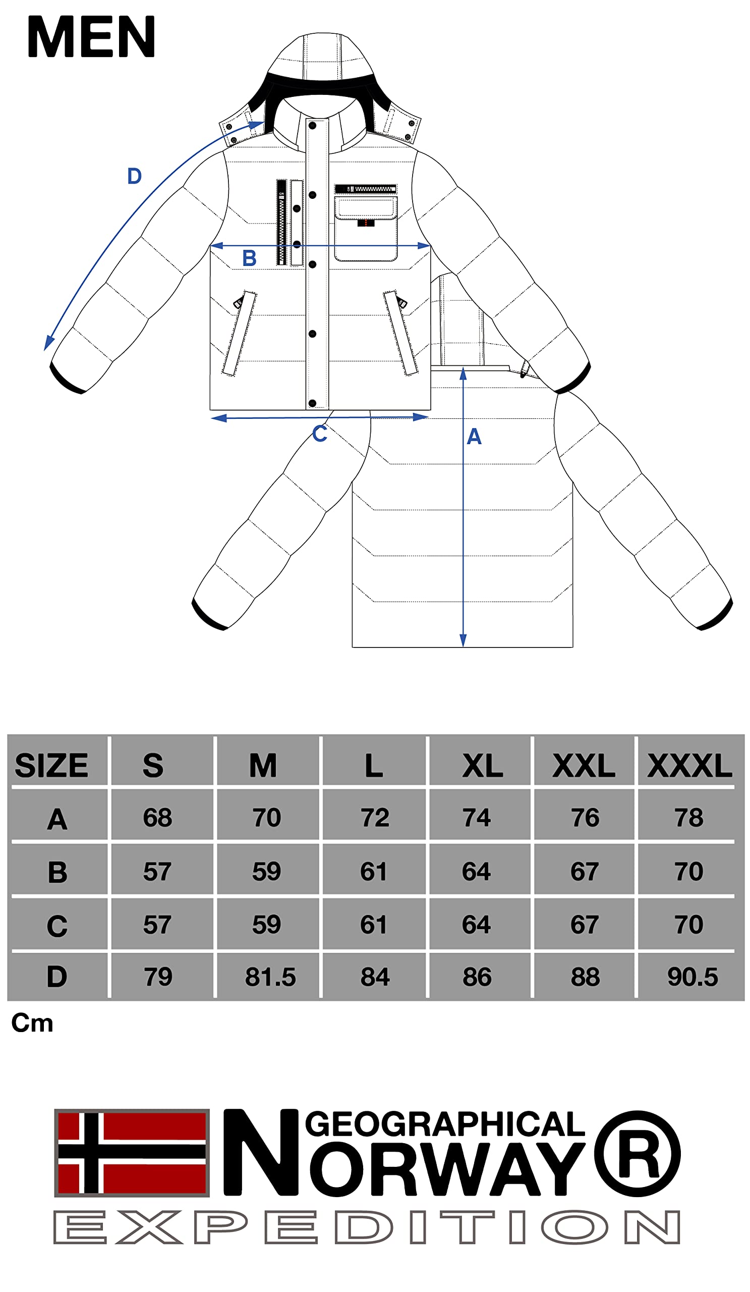 Geographical Norway CITERNIER MEN - Męska pikowana ciepła kurtka - Męska zimowa kurtka z podszewką - Kurtka wiatrówka z długim rękawem - Wysokiej jakości wyściółka z lekkiej tkaniny
