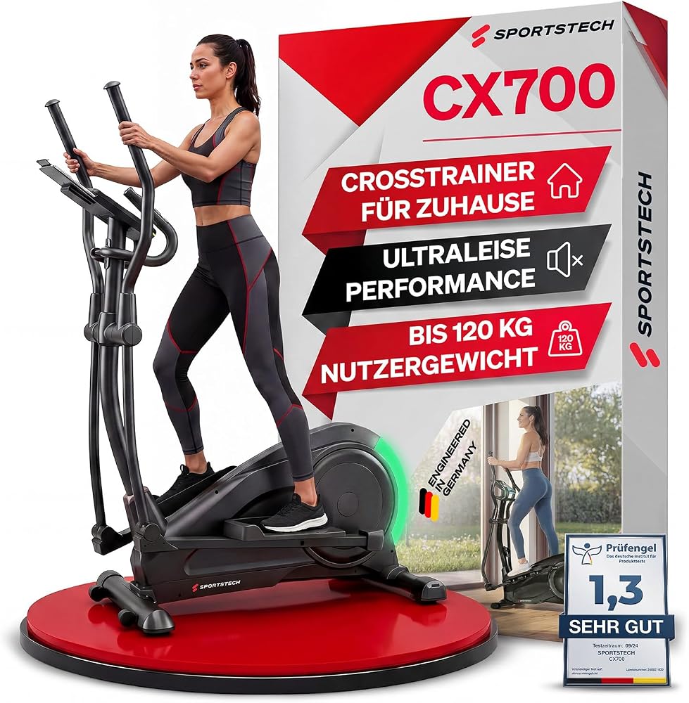 Vélo elliptique Sportstech CX700 avec roue d'inertie de 24 kg