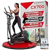 Sportstech CX700 Crosstrainer f&uuml;r Zuhause, Ellipsentrainer f&uuml;r Zuhause, Stepper Alternative mit 24 kg Schwungmasse, 24 Widerstandsstufen, leise, App, Bluetooth, Pulssensor, LCD Display, LED