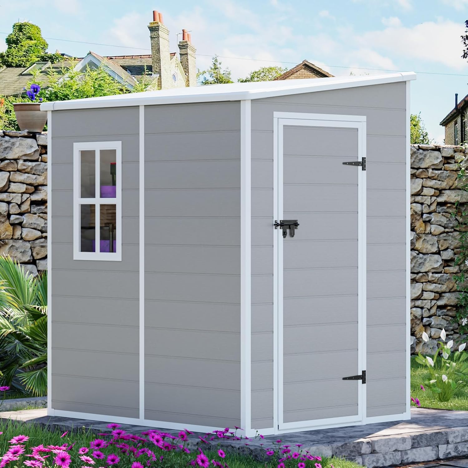 SELLERWE 5x4 FT Small Resin Shed