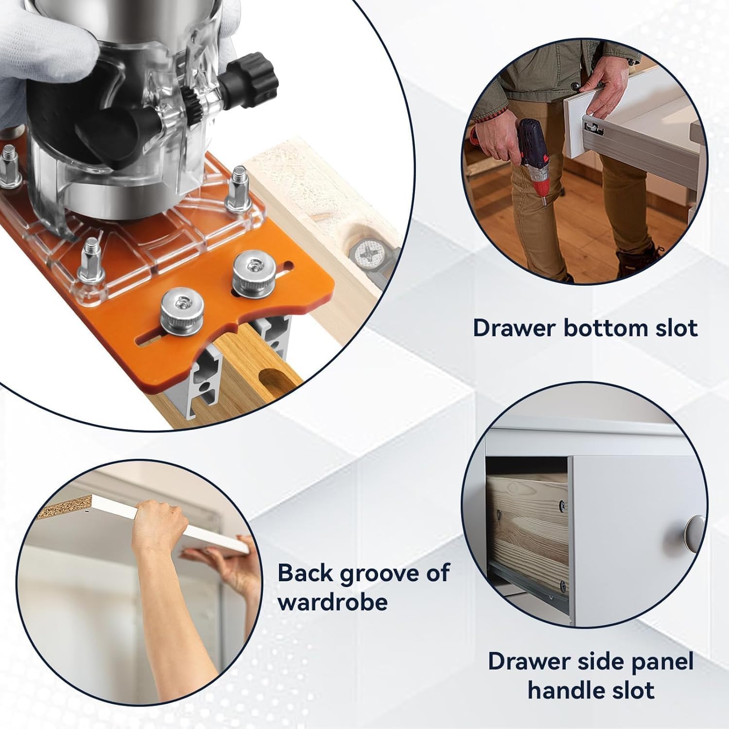 Support de fixation 2 en 1 pour débroussailleuse à bois, support de fente 2 en 1, connecteurs invisibles pour machine à tailler