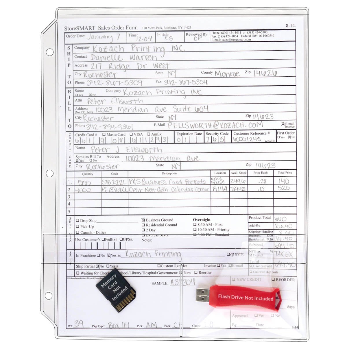 StoreSMART® Sheet Protector with Two Flash Drive Pockets with Flaps - 100-Pack - SPT600-FLASH-100