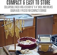 Vista 5 de Weston Estante de secado de pasta de bambú (53-0201), 10 brazos de secado, 16 pulgadas de alto, 14 pulgadas de ancho, se almacena plano