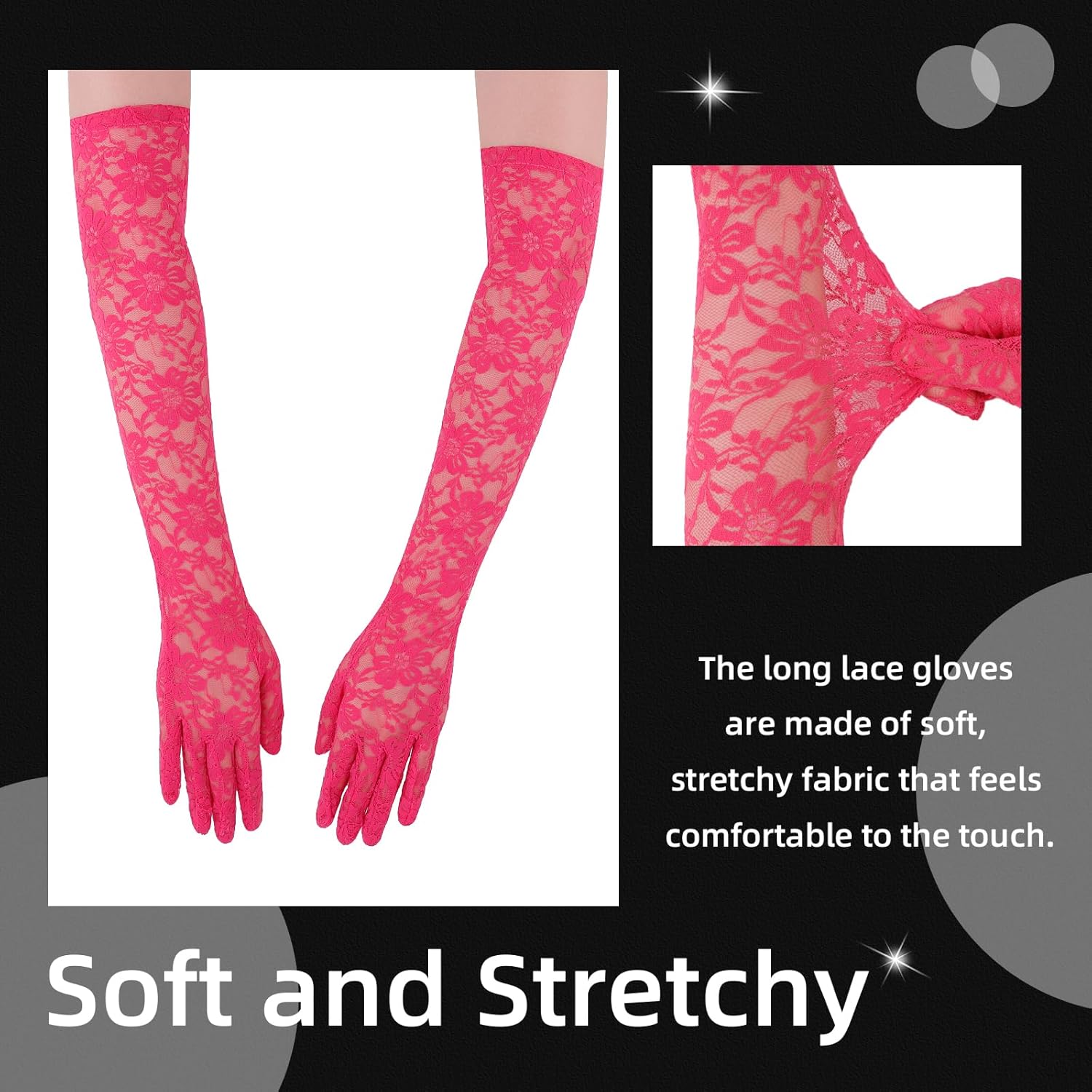 Lace Gloves Women Elbow Length Tea Party Opera Princess Lace Gloves for Women Girls - Image 3