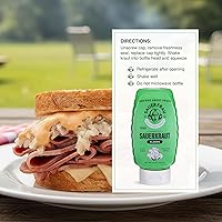 Vista 6 de Sauer Frau - Chucrut exprimible - Sabor clásico, picante crujiente, repollo fermentado, sabor atrevido, botella fácil de apretar - 12oz