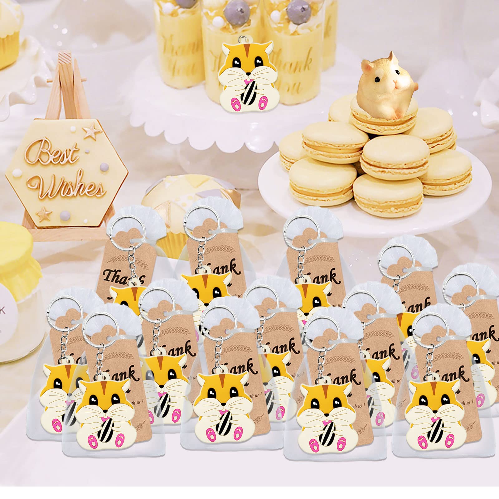 Elecrainbow 24 Pack Hamster Keychain Set - Super Cute Party Favors For Pet Theme Birthdays, Baby Showers, Gifts - View #5
