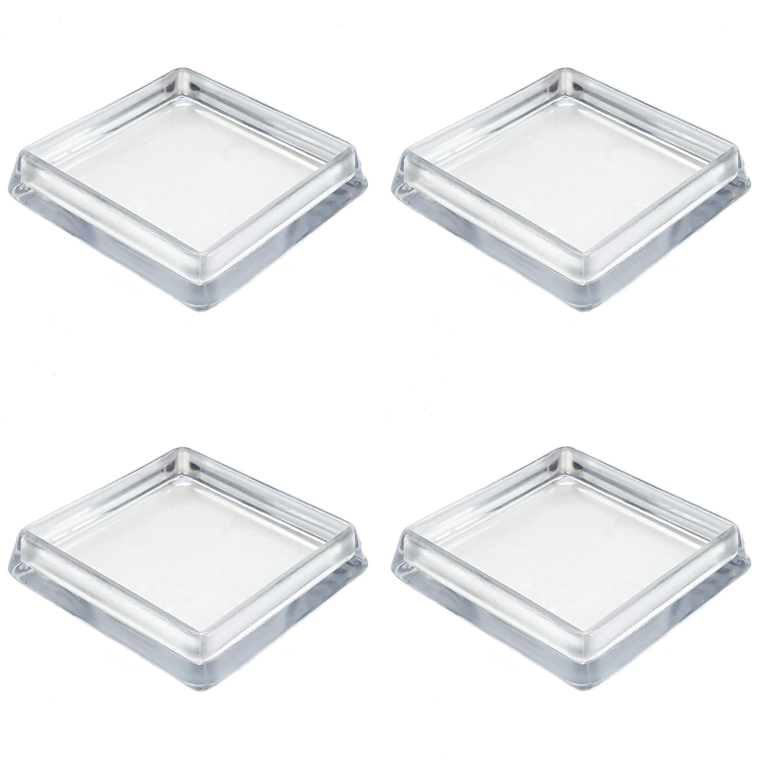 Design61 Meubelonderzetters voor vierkante meubelpoten roller onderzetters pianoonderzetters vloerbescherming doppen voor voeten tot 40 x 40 mm 4 st. glashelder Design61 Meubelonderzetters voor vierkante meubelpoten roller onderzetters pianoonderzetters vloerbescherming doppen voor voeten tot 40 x 40 mm 4 st. glashelder