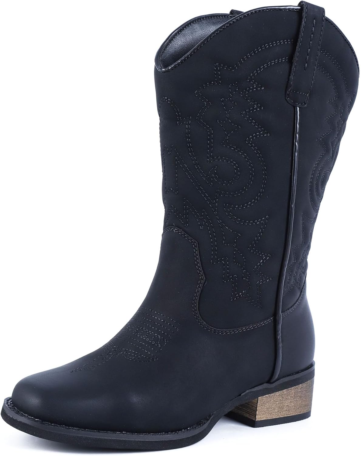 Women's Cowboy Western Boots - Square Toe Wide Calf Boots - Low Heels Short Mid Cal...