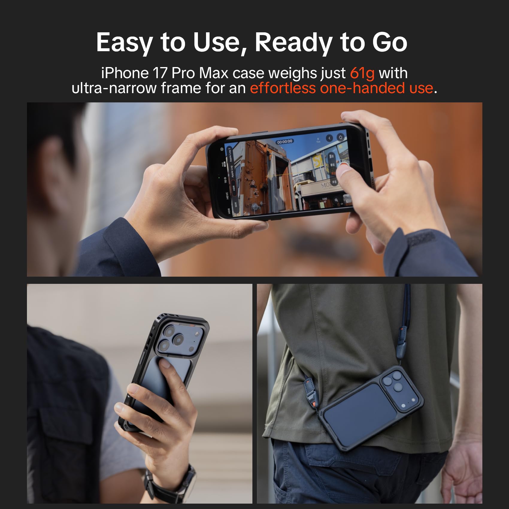 PGYTECH ProShot Klatka na Telefon dla iPhone 17 Pro Max, Mobilna Etui Wideo z Stopu Aluminium z Portami Rozszerzeń do Wideovlogowania Fotografii Smartfonowej
