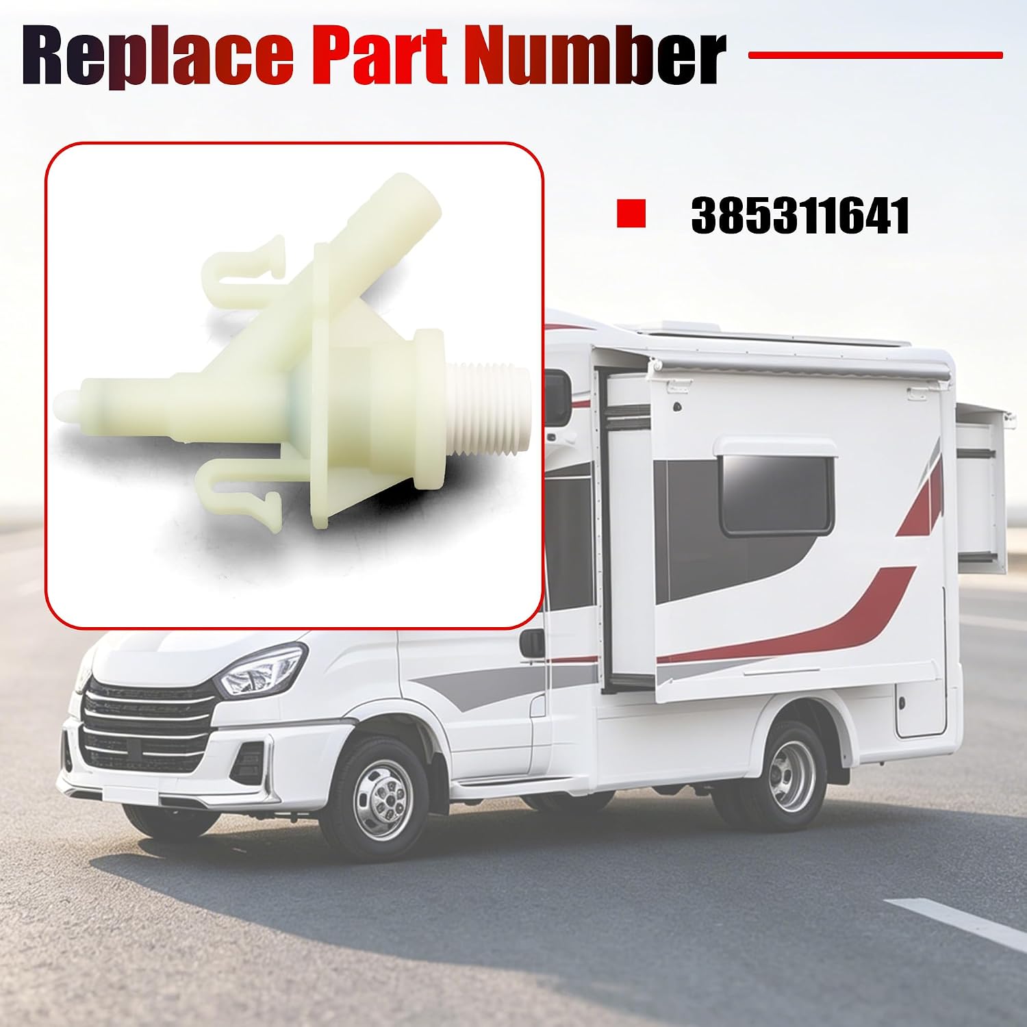385311641 RV Toilet Water Valve Kit Replacement for Dometic 300 301 310 311 320 321 Series Pedal Flush Toilets