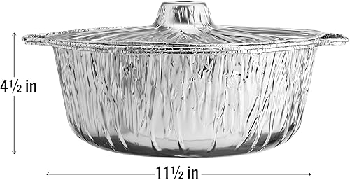 Miniatura 2 de Propack - Macetas desechables de aluminio con tapas grandes de 5,5 cuartos de galón, 1 bote de aluminio desechable