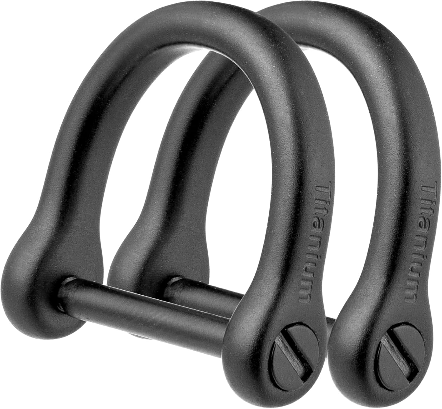 FEGVE Key Rings with Screw Shackle - Heavy Duty Strong Titanium D Rings Car Fob Key Chain Holder- 1 Inch/25mm (Black 2Pack)