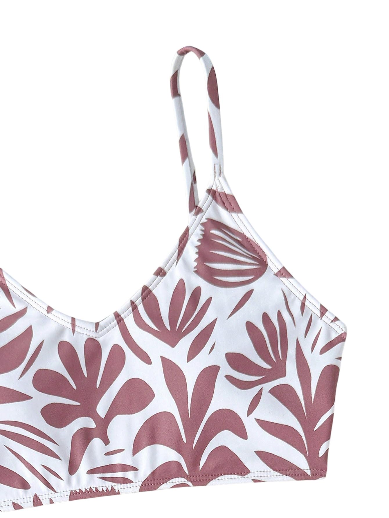 SweatyRocks Dziewczęce bikini zestaw 2-częściowy zestaw bikini z tropikalnym wzorem, wysoka talia, moda kąpielowa, zestaw bezprzewodowych bikini, moda plażowa