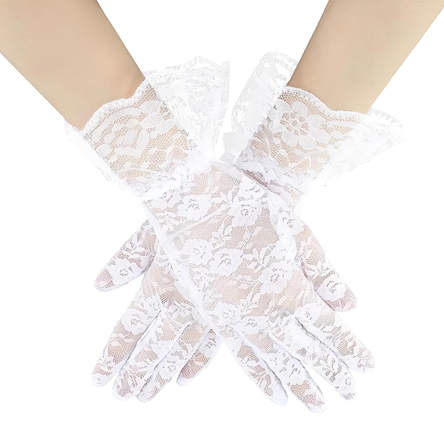 homeaura Women's Elegant Lace Gloves - Lightweight & Breathable Elegant Lace Design | Lightweight Comfort | Breathable Fabric | Versatile for Occasions-picture-7