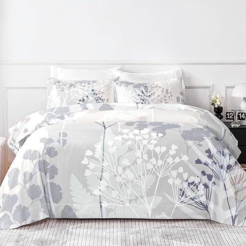 Juego de sábanas Queen  Estampado floral  Sábanas de lujo de microfibra cepillada 1800  Sábanas refrescantes transpirables para cama tamaño Queen