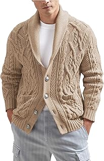 Duohropke Cardigans for Men 4XL Long Sleeve Knitted Pullover Men's Jacket Sweater Leisure Winter Jacket V-Neck Pullover without Hood Autumn Leisure Jacket Windbreaker Jackets