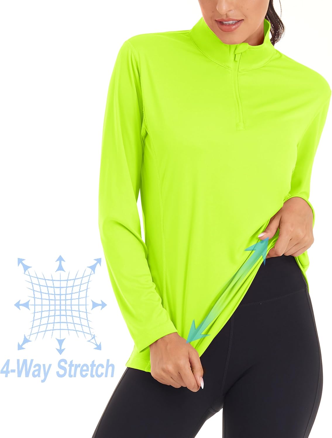 MAGCOMSEN Women's Shirts Long Sleeve 1/4 Zip UPF50+ UV Sun Protection Quick Dry Workout Hiking Athletic Shirts Rash Guard - Image 4