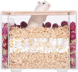 Alfie Pet - Victor Acrylic Habitat with Divided Secret Garden for Mouse, Chinchilla, Rat, Gerbil and Dwarf Hamster, Size: Small