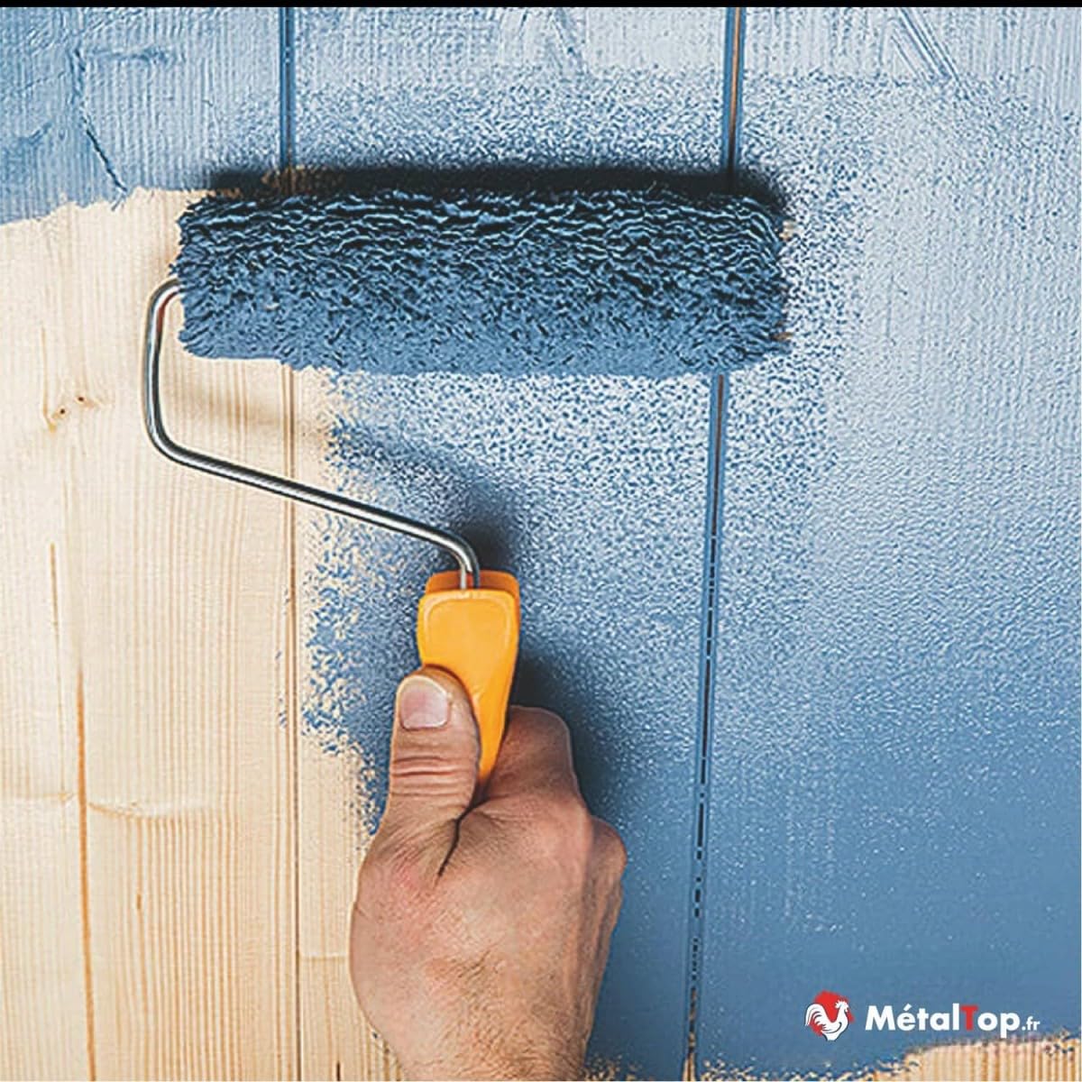 Metaltop - Peinture Bois Exterieur - Noir signalisation - RAL 9017-1 L - Finition brillante, haute résistance UV et intempéries, application facile