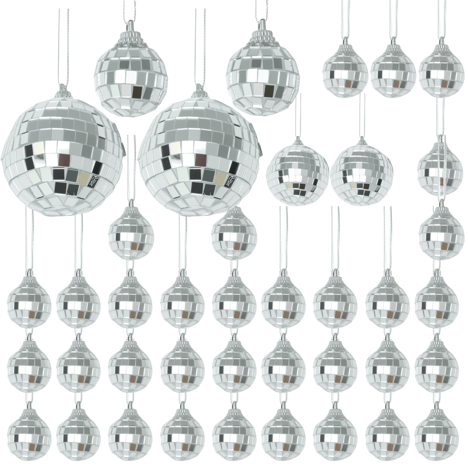 Boules disco argentées Hoypeyfiy pour illuminer votre sapin de Noël et vos fêtes