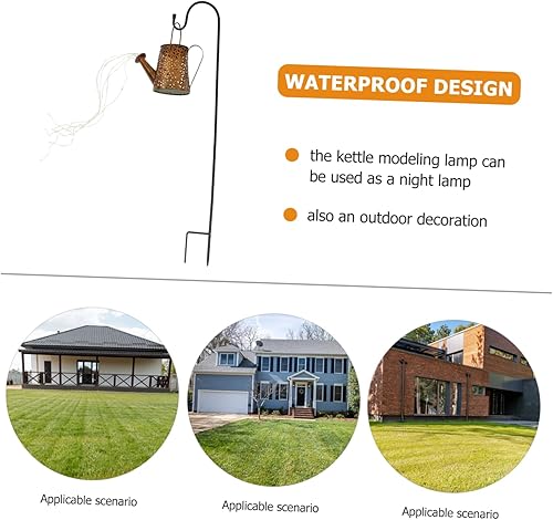 Miniatura 7 de Angoily 1 juego de luces solares de ducha para decoración de patio trasero, regadera con luces para plantas, funciona con flores, colgante, luz de