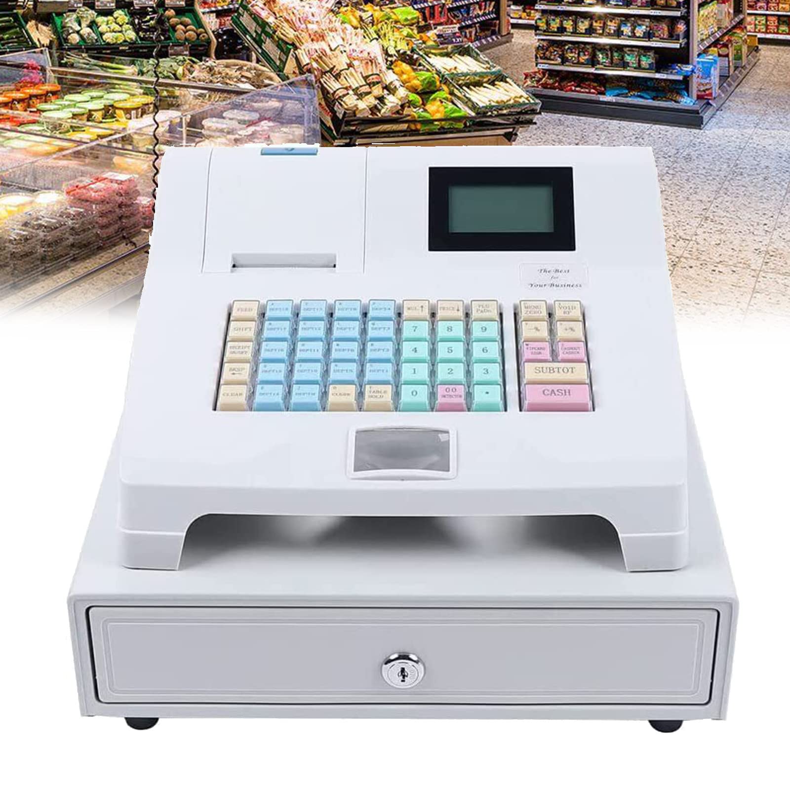 Caisse enregistreuse pour commerces et petites boutiques avec clavier de 48 touches confort