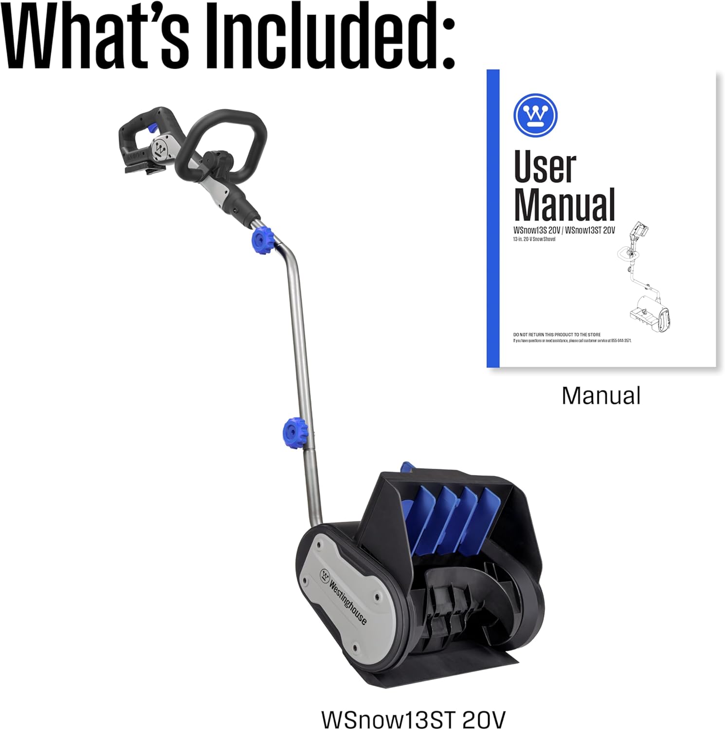 Westinghouse WSnow13ST 20V Cordless Snow Shovel 13 Inch Tool Only, Electric Snow Shovel with 20ft Throwing Distance, Plows 300lbs/min (20V Battery & Charger Sold Separately)