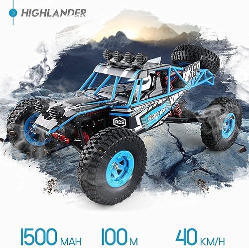 Miniatura 2 de Adepe Escala 112 Azul 2.4GHZ Desierto Off-Road RC Monster Trucks 4WD alta velocidad 40KMH Todo Terreno RC Offroad Buggy Gran Capacidad Dual Batería
