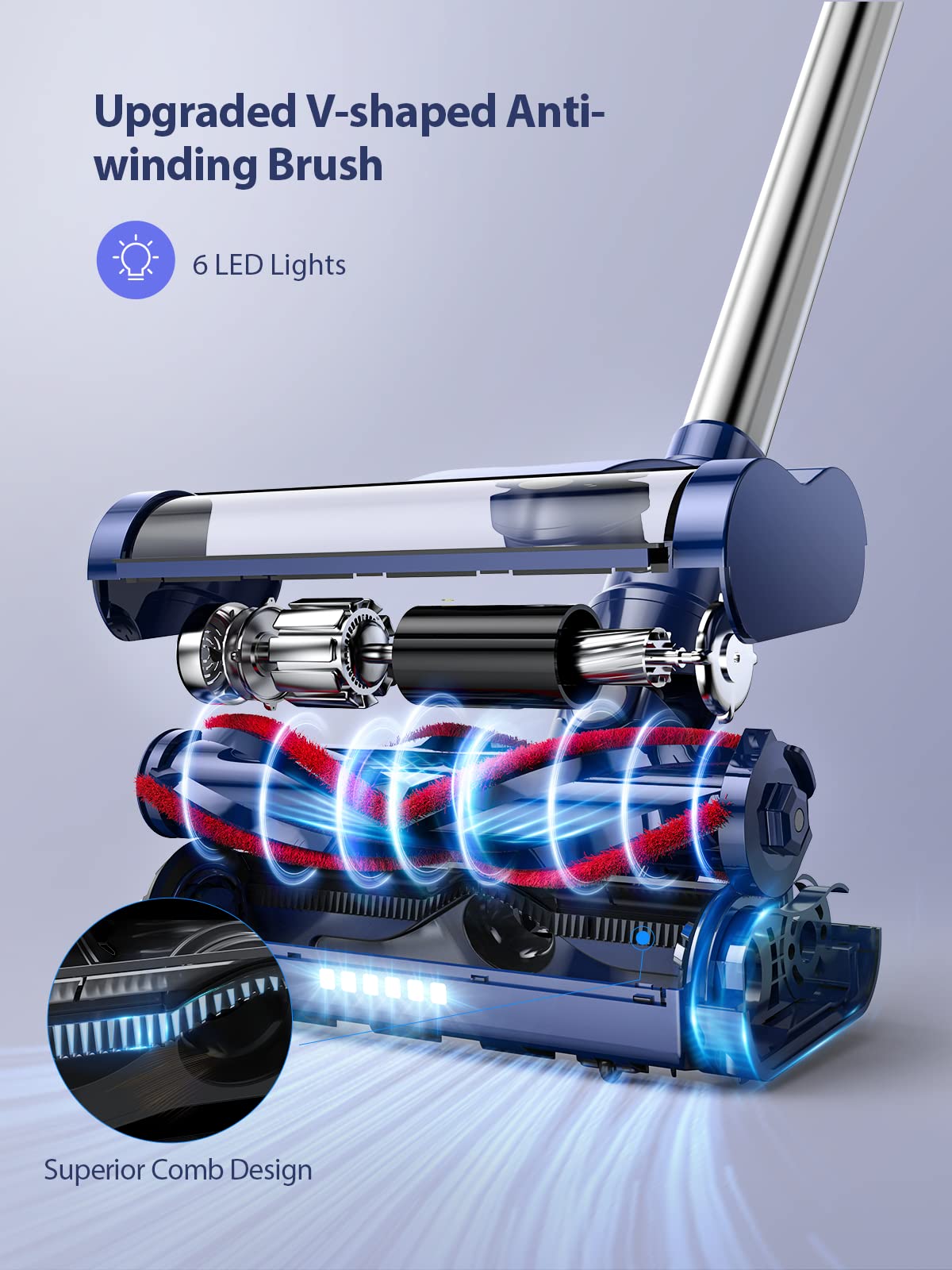 APOSEN Cordless Vacuum Cleaner 24KPa Powerful Suction 250W, 55 OFF