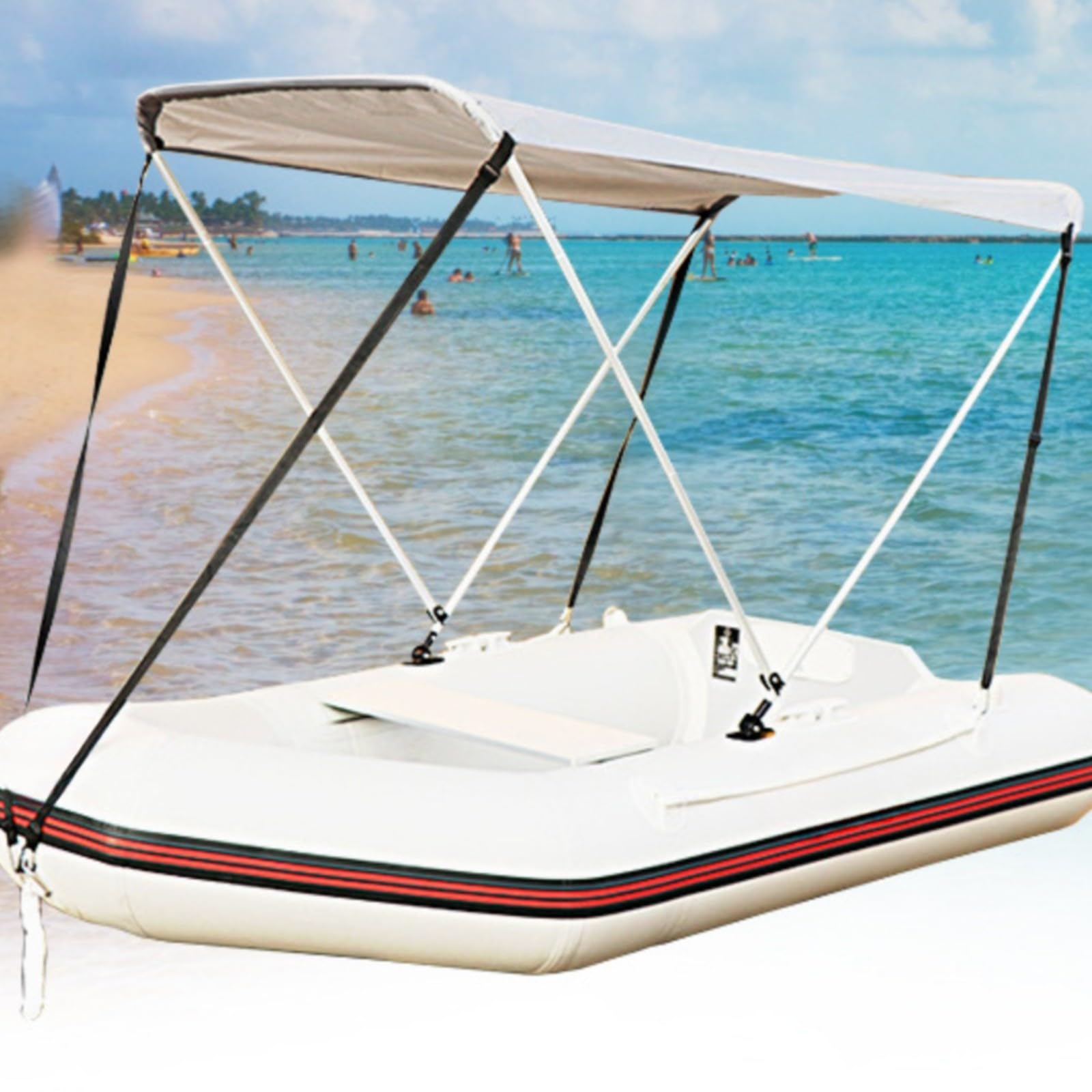 Toldo Plegable con Estructura y Correas Fijación No Destiñe Toldo Bimini Antideslizan Náutico para Paddlers