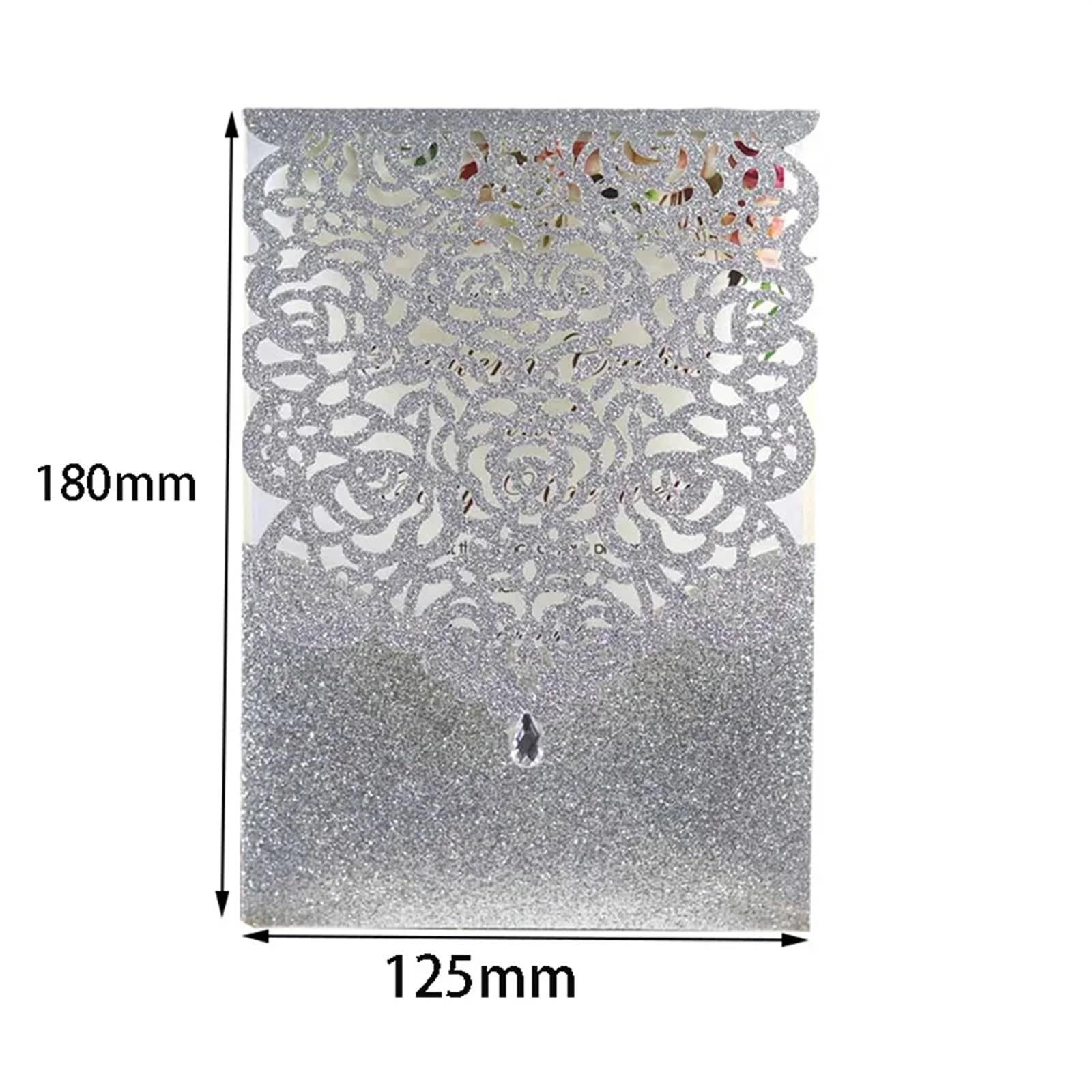 Hochzeitseinladungskarten 25/50 Stück glitzerndes Papier, Hochzeitseinladungskarte, Spitze, Diamant-Tasche, Grußkarte, Druck, Geburtstag, Mariage, Party-Dekoration(Purple cover insert,50pcs)