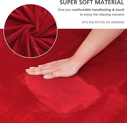 Miniatura 10 de NICEEC Funda para sofá biplaza, súper suave, 1 pieza, color negro, elástica, universal, de elastano, para sala de estar, fácil ajuste, lavable,