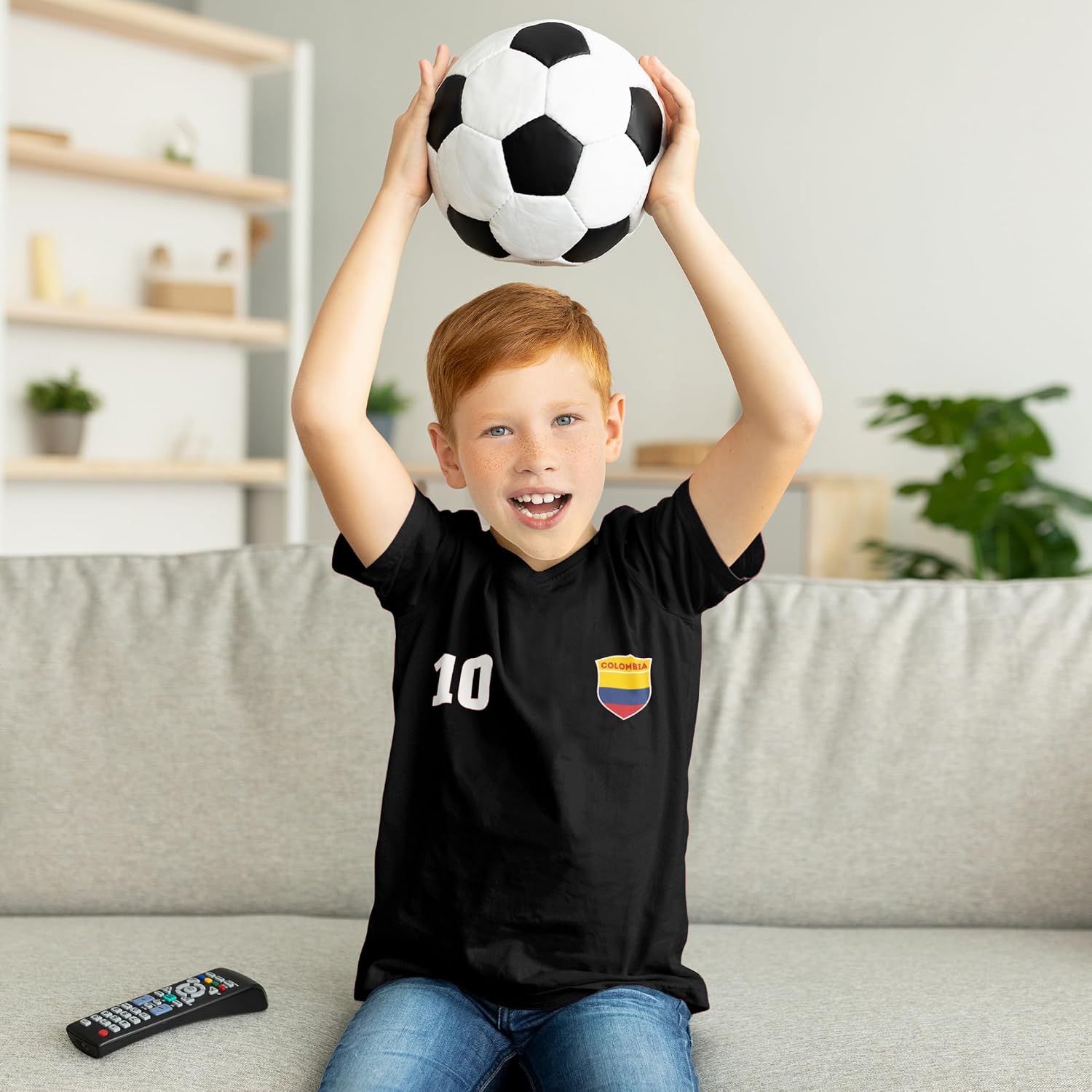 Kids Personalised Soccer Jersey Colombia T-Shirt | Colombian Flag Badge | European Football Championship 2024 Fans