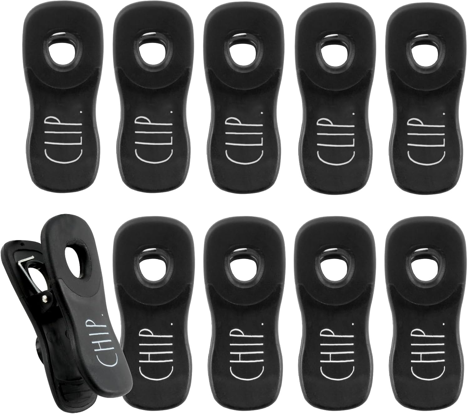 Rae Dunn 10 Pc Bag Clips with Food Clips, Chip