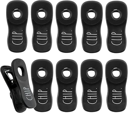 Rae Dunn 10 clips para bolsas con imán, clips para alimentos, clips para chips, clips para bolsas para almacenamiento de alimentos con agarre