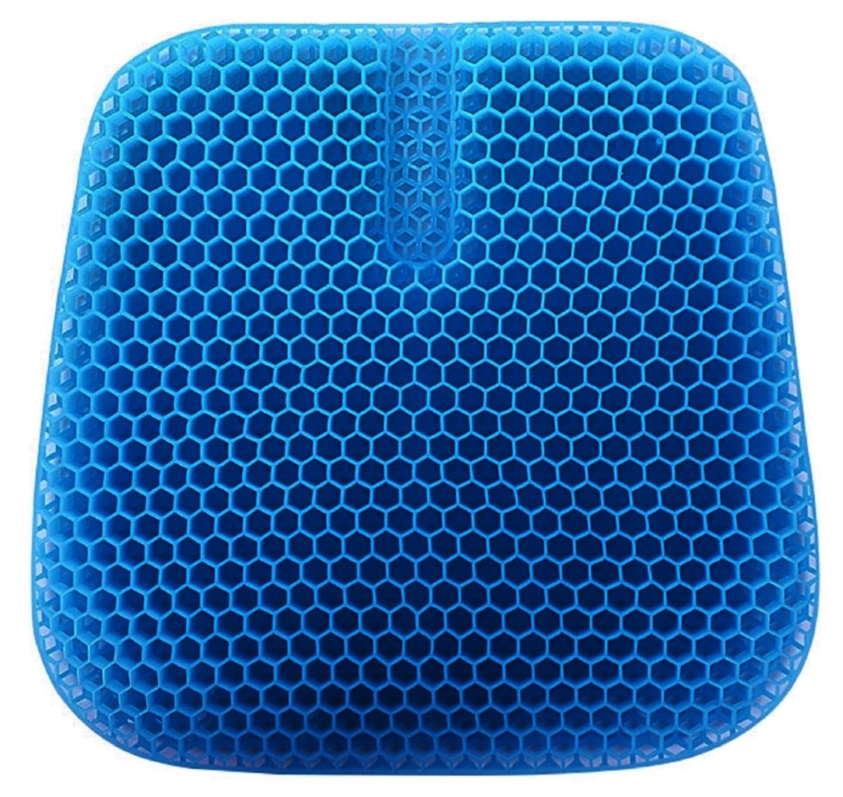 Cuscini per Sedie in Gel, Struttura a Nido d'Ape Traspirante Cuscino Gel Antidecubito per Sedia a Rotelle Casa Ufficio Auto, 45 * 42 * 3cm, Blu Scuro
