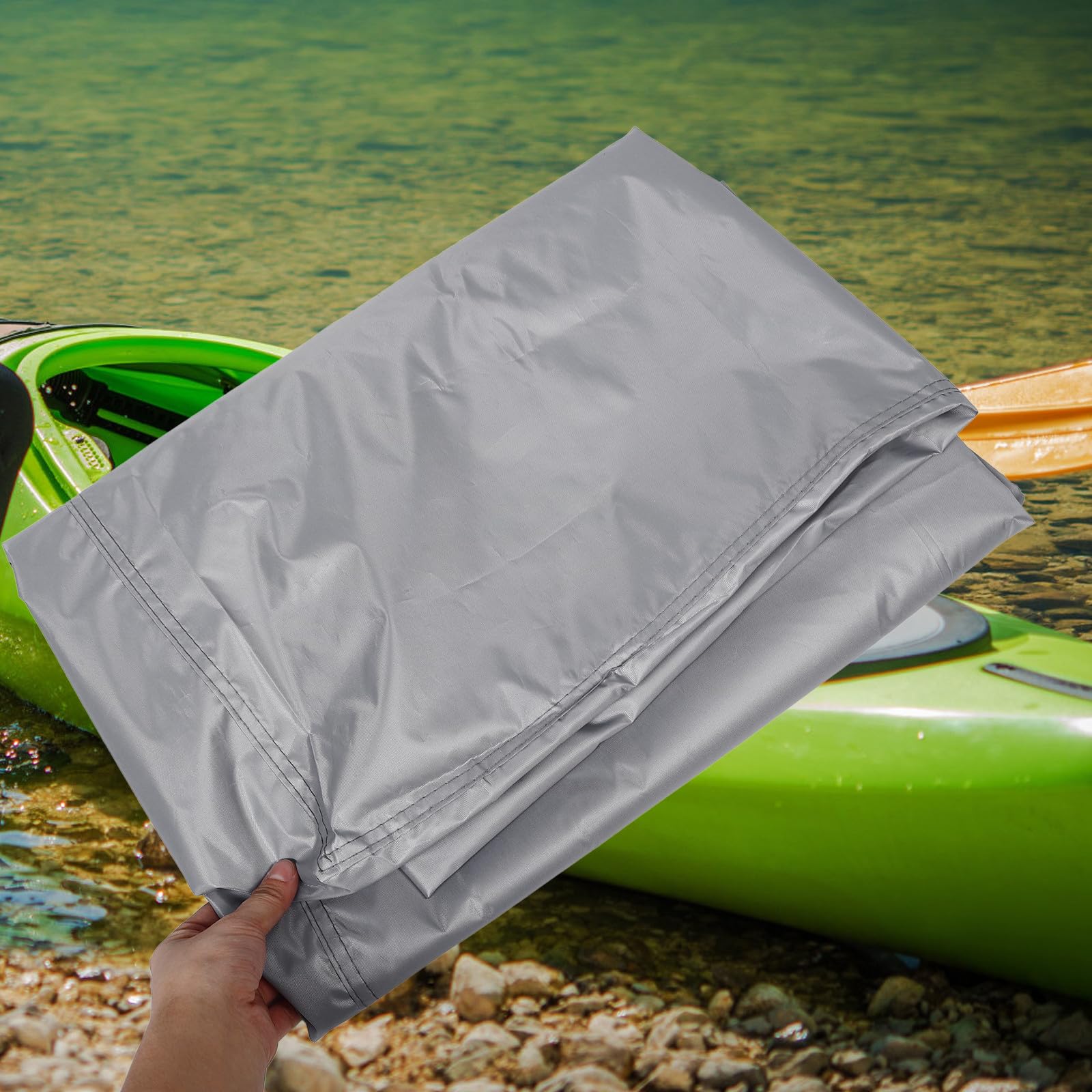 SOLUSTRE Housse de Protection Bateau Polyvalente en Polyester et Caoutchouc, Imperméable Protection Uv, Adaptée pour Bateaux Gonflables et Activités de Pêche en Plein Air