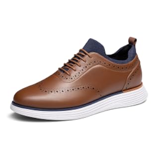 Bruno Marc Zapatillas de vestir MaxFlex Oxfords para hombre | Plantilla de EVA de malla de 0.197 in con soporte de arco, entresuela MD absorbente de golpes, suela de goma antideslizante