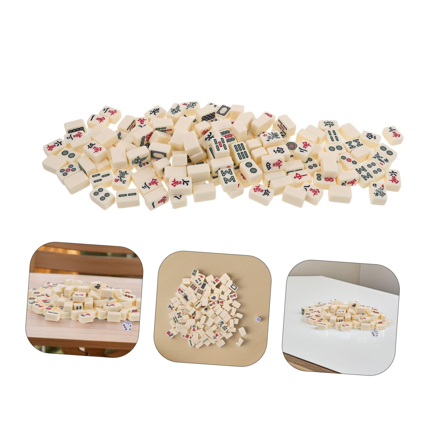 Kleiner Reise Mahjong Satz 22mm, 1 Satz, Kunstharz, Tragbar | Reisen und Enge Räume, Vielseitig Einsetzbar, Kompaktes Spiele Satz für Unterwegs